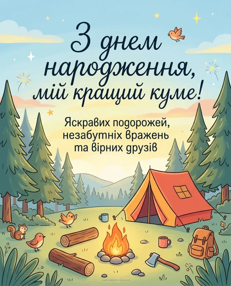 Дружнє вітання куму на свято