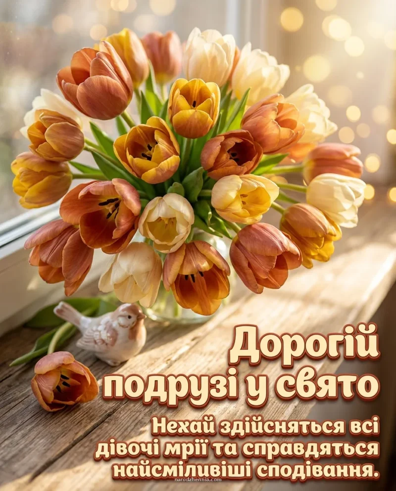 Картинка з квітами для подруги