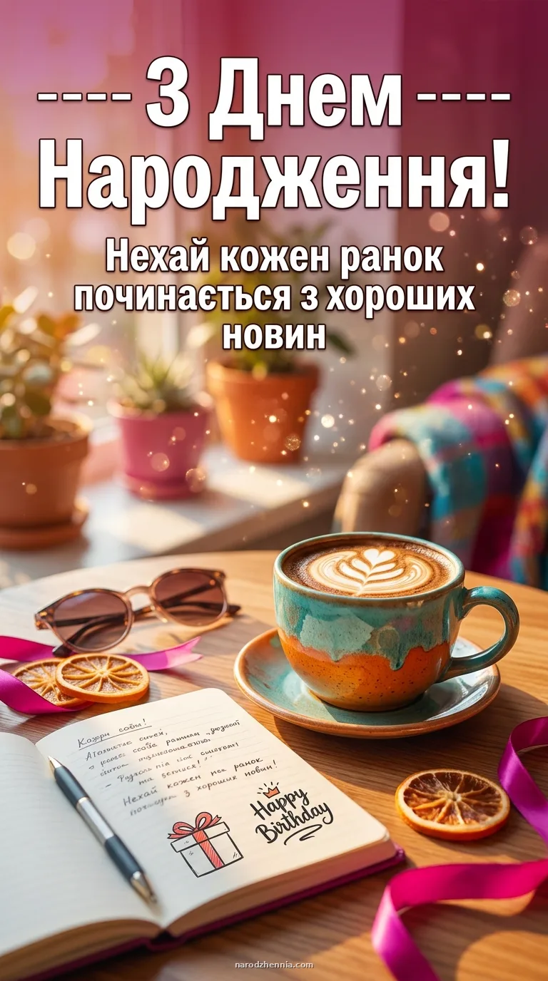 Листівка з кавою та вітанням зятю