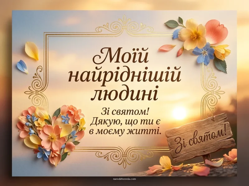 Ніжна листівка для коханої людини