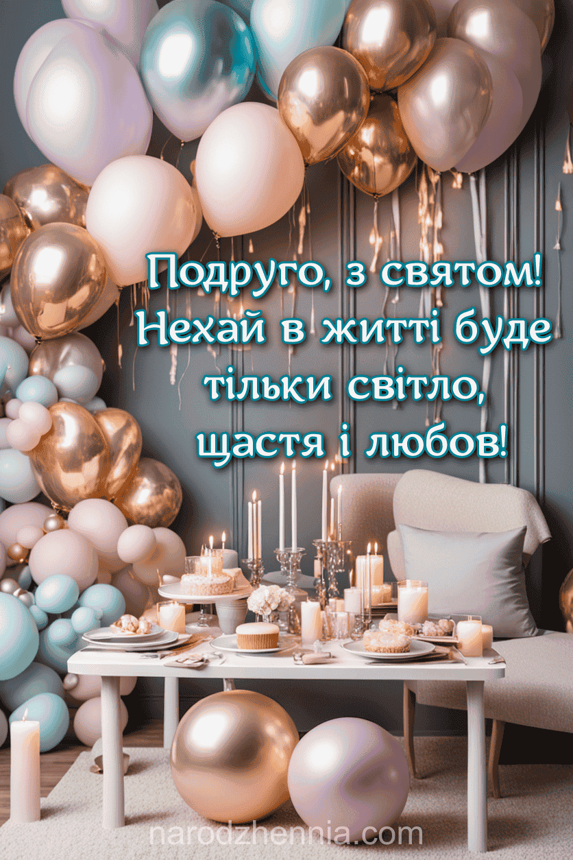 Подруго з святом - щастя і любов