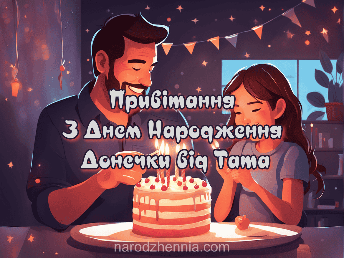 Привітання З Днем Народження Донечки від Тата