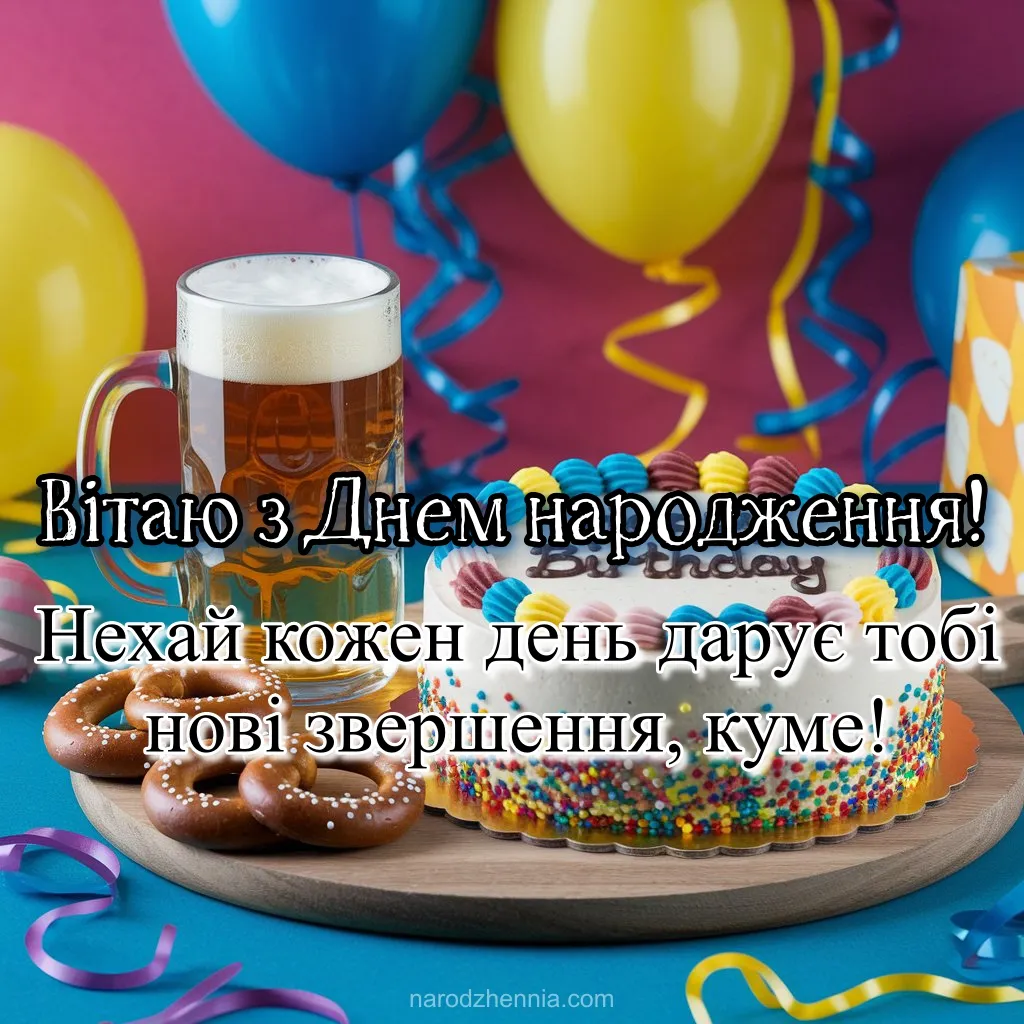 Щире привітання куму з Днем народження – побажання нових звершень та радості