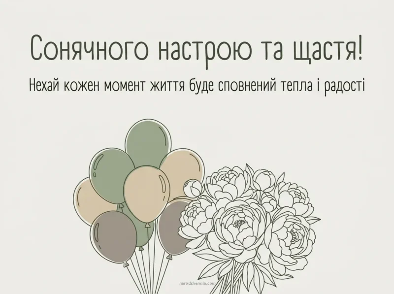 Святкові кульки та букет півоній